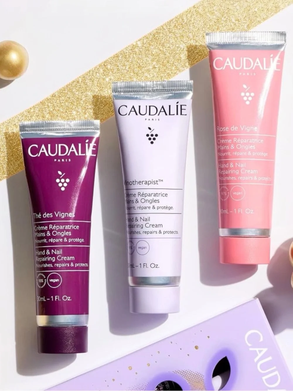Caudalie Nourishing Hand Cream Trio 3 Full Size 1 oz BNIB Gift Set